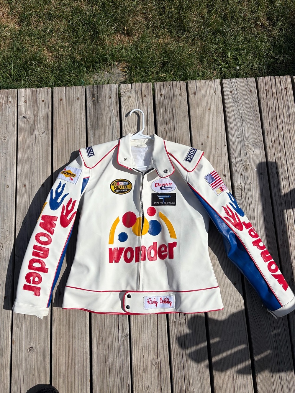 Wonder Logo White Mens Racing Jacket